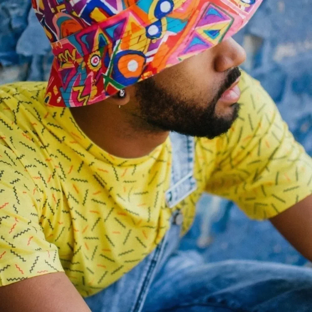 KBEthos Art Deco Abstract Streetwear Multicolor Bucket Hat One Size
